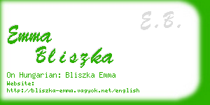 emma bliszka business card